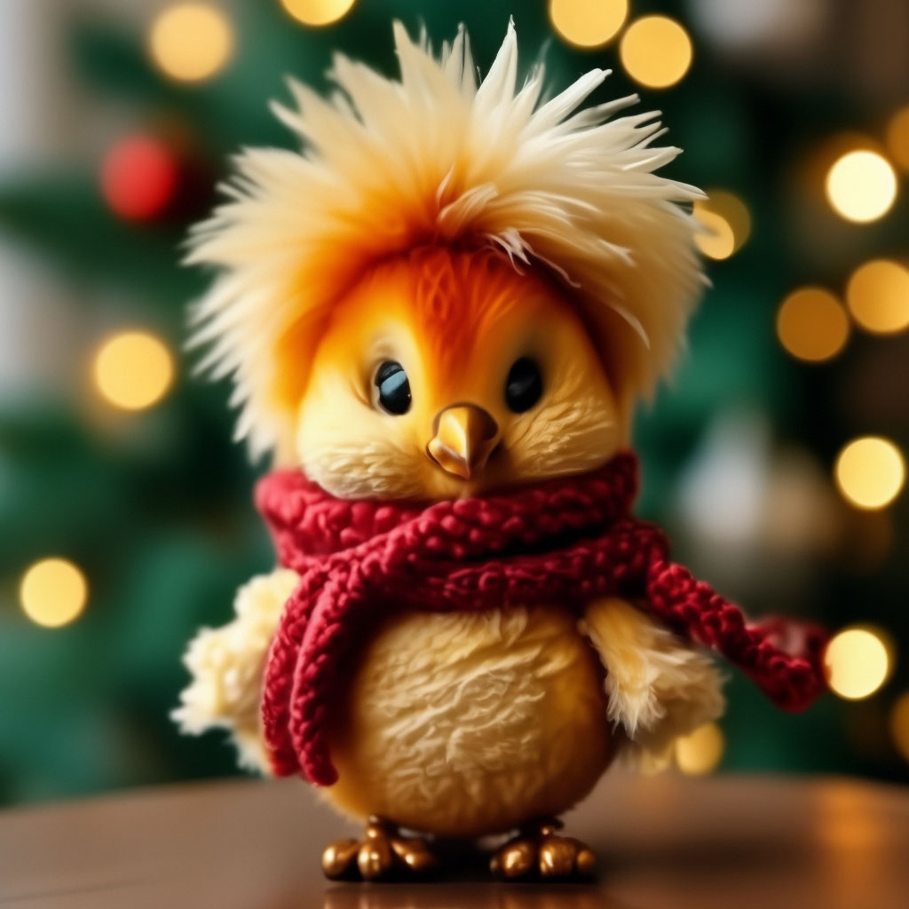 Елочная игрушка цыплёнок с хохолком…» — создано в Шедевруме