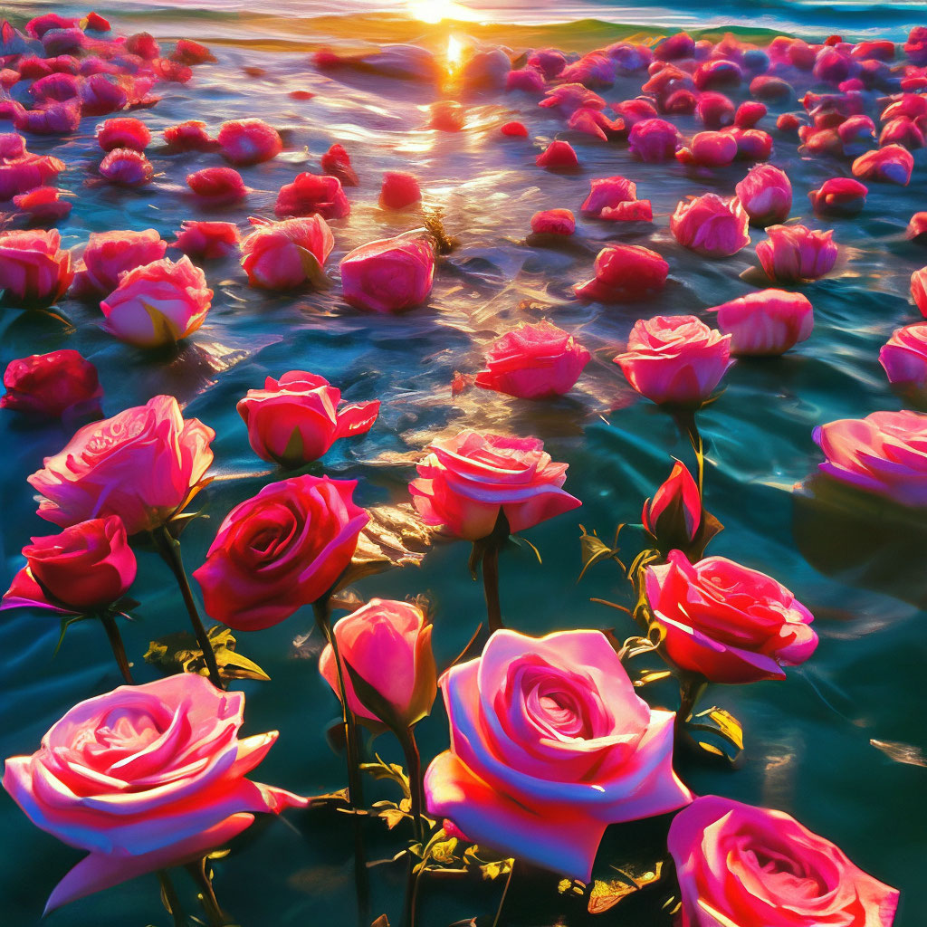 Море из роз: метафора прекрасного, сравнимого с морем цветов» — создано в  Шедевруме