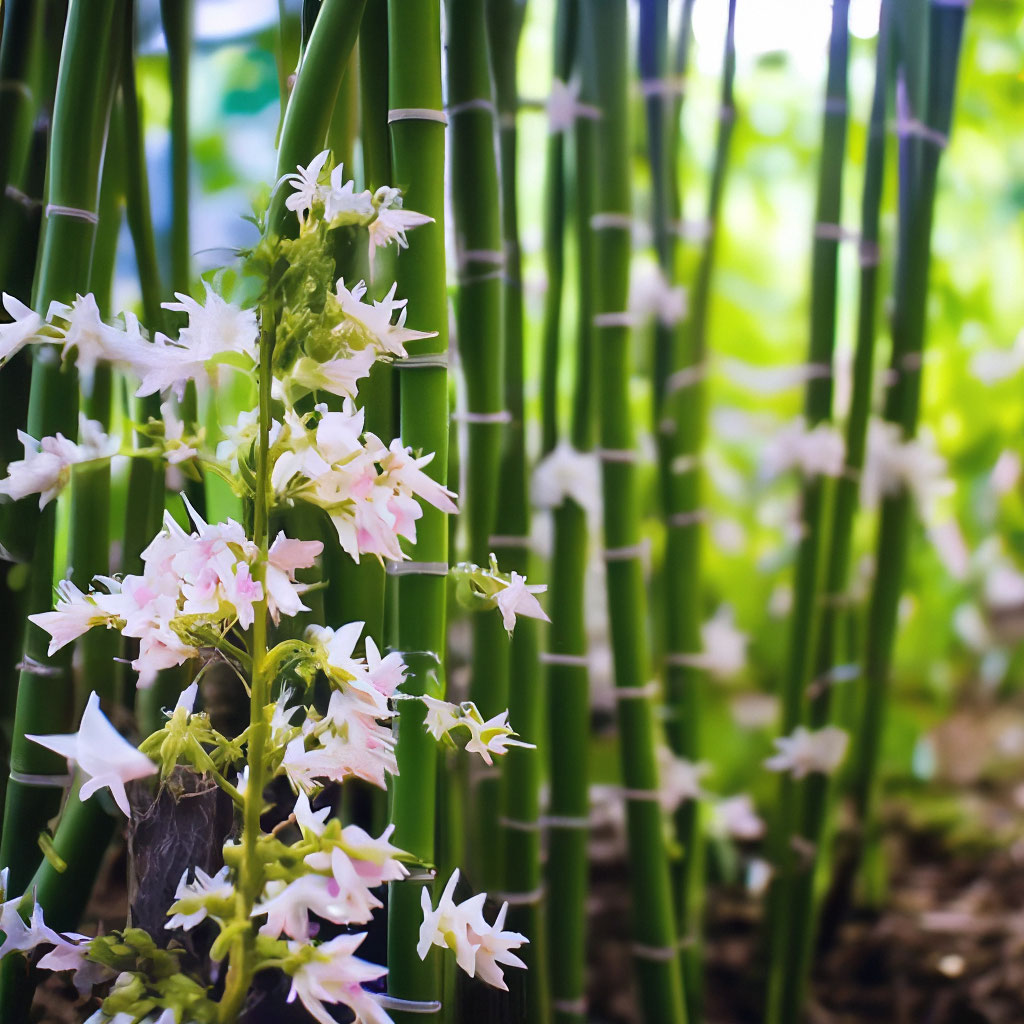 Как цветет бамбук фото "The iass flowering of bamboo is ." - image created in Shedevrum