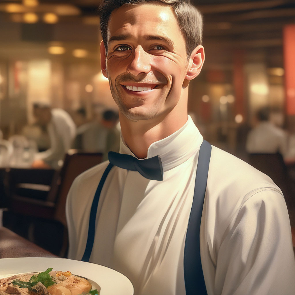 «Счастливый посетитель ресторана» — создано в Шедевруме