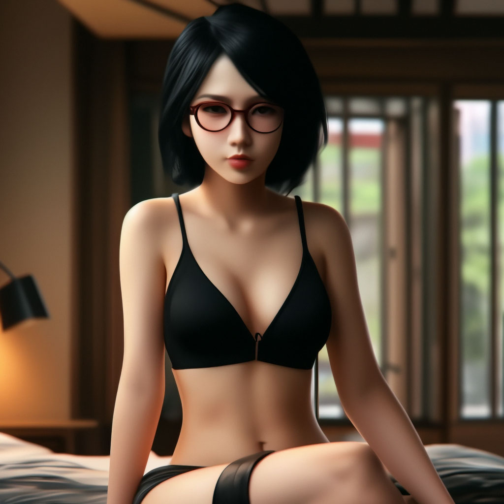 Sarada Uchiha in black