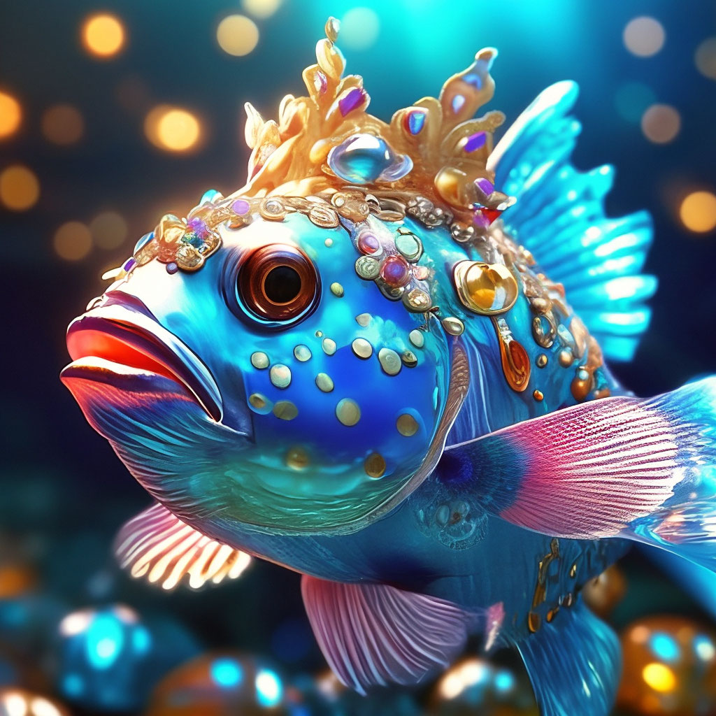Красивая рыба цветная, на голове …» — создано в Шедевруме