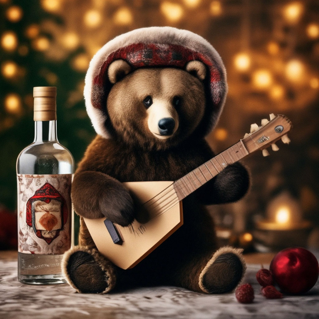 «Бурый медведь в шапке ушанке, …» — создано в Шедевруме