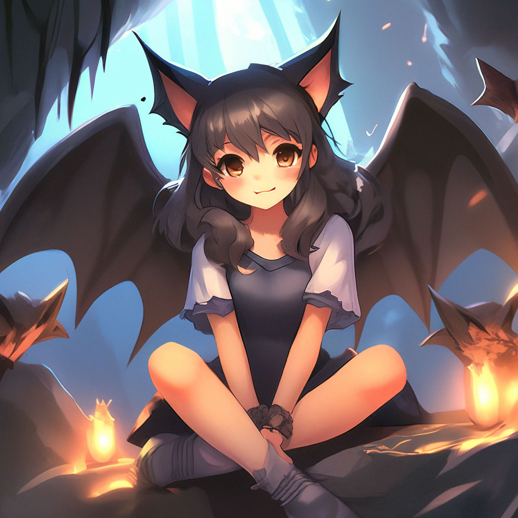 Bat girl, 20 years old, anime …