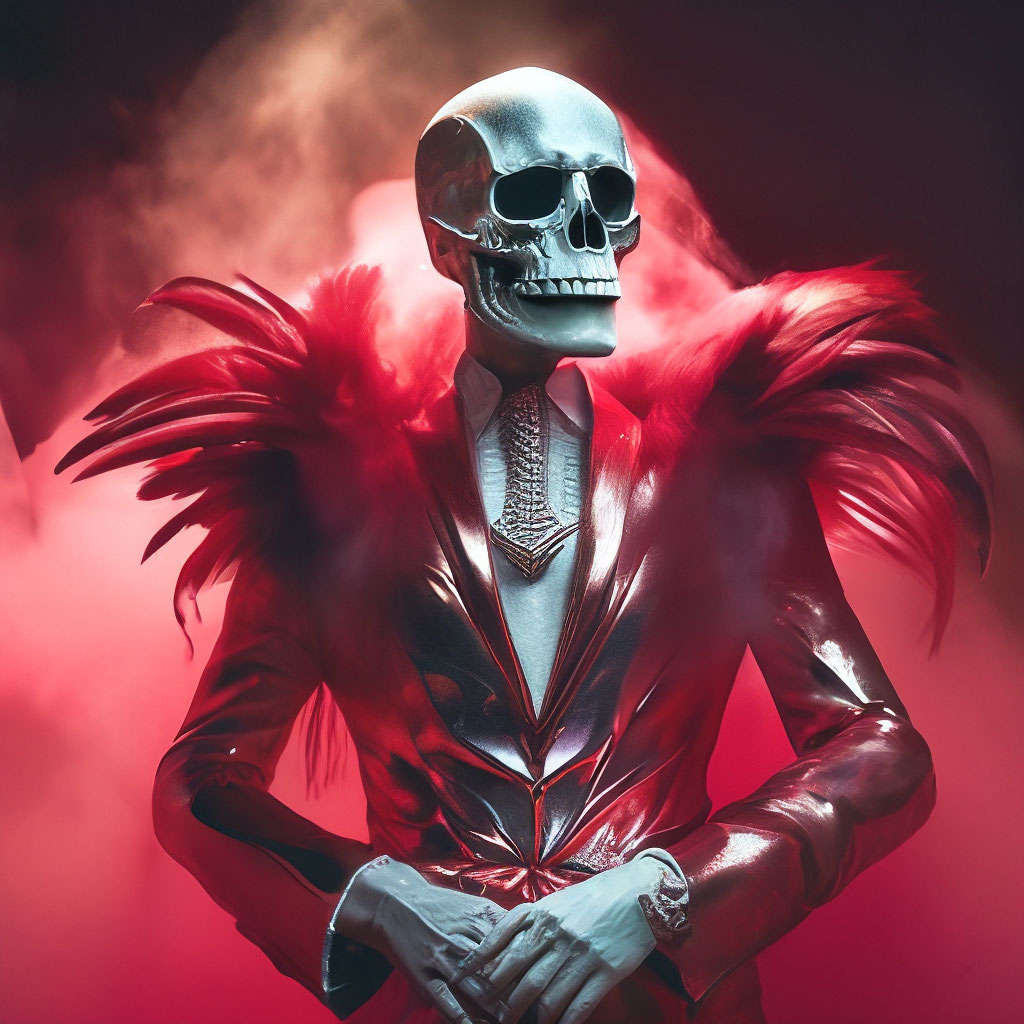 Minimalism Red Skeleton