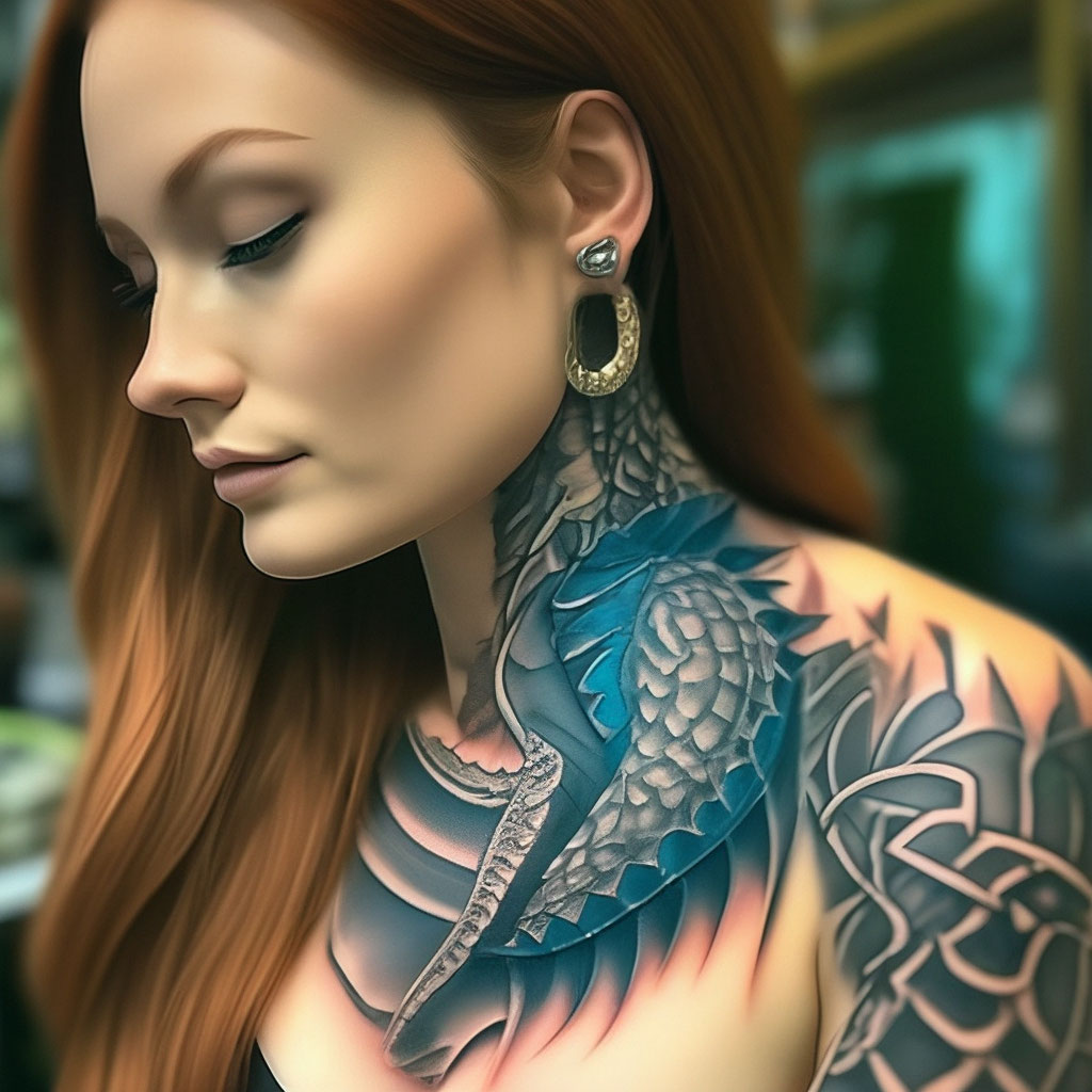 A girl with a dragon tattoo, …