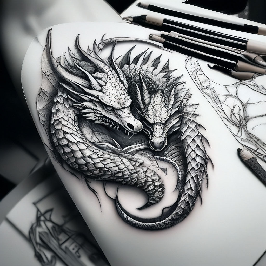 Эскизы тату дракон - фото татуировок | Эскизы драконов на бумаге