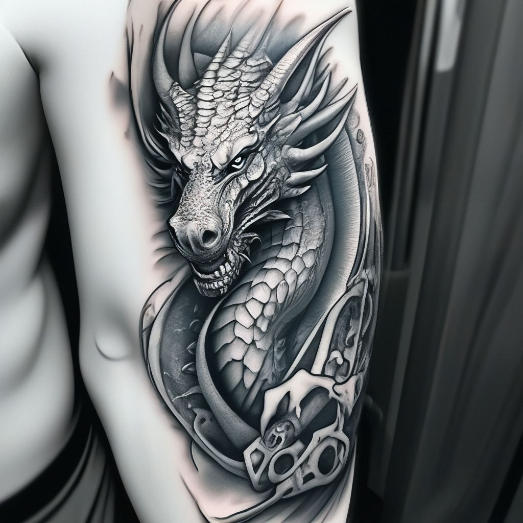 Китайский дракон черно белый рисунок