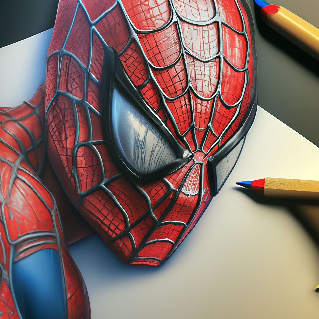 Человек-паук, рисунок карандашом, …» — создано в Шедевруме