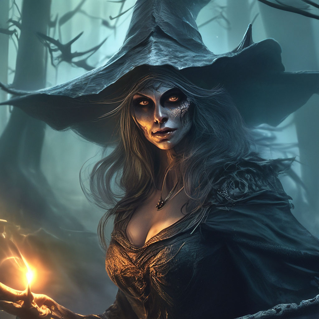 Страшная ведьма с длинными когтями и носом — Картинки и аватары