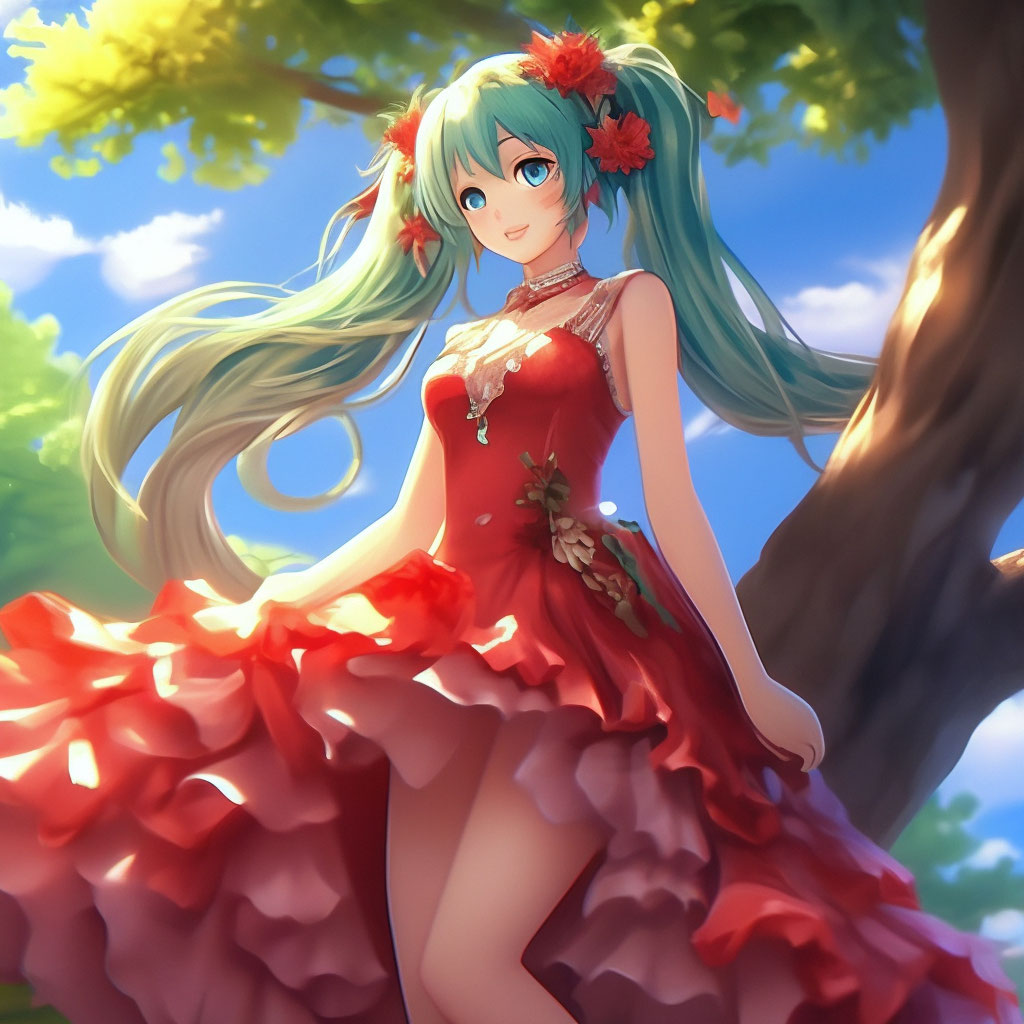 strapless open back dress Hatsune Miku: Outing Dress