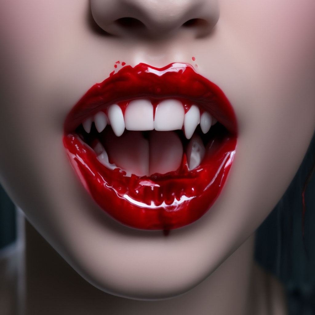 Девушки с вампирскими клыками