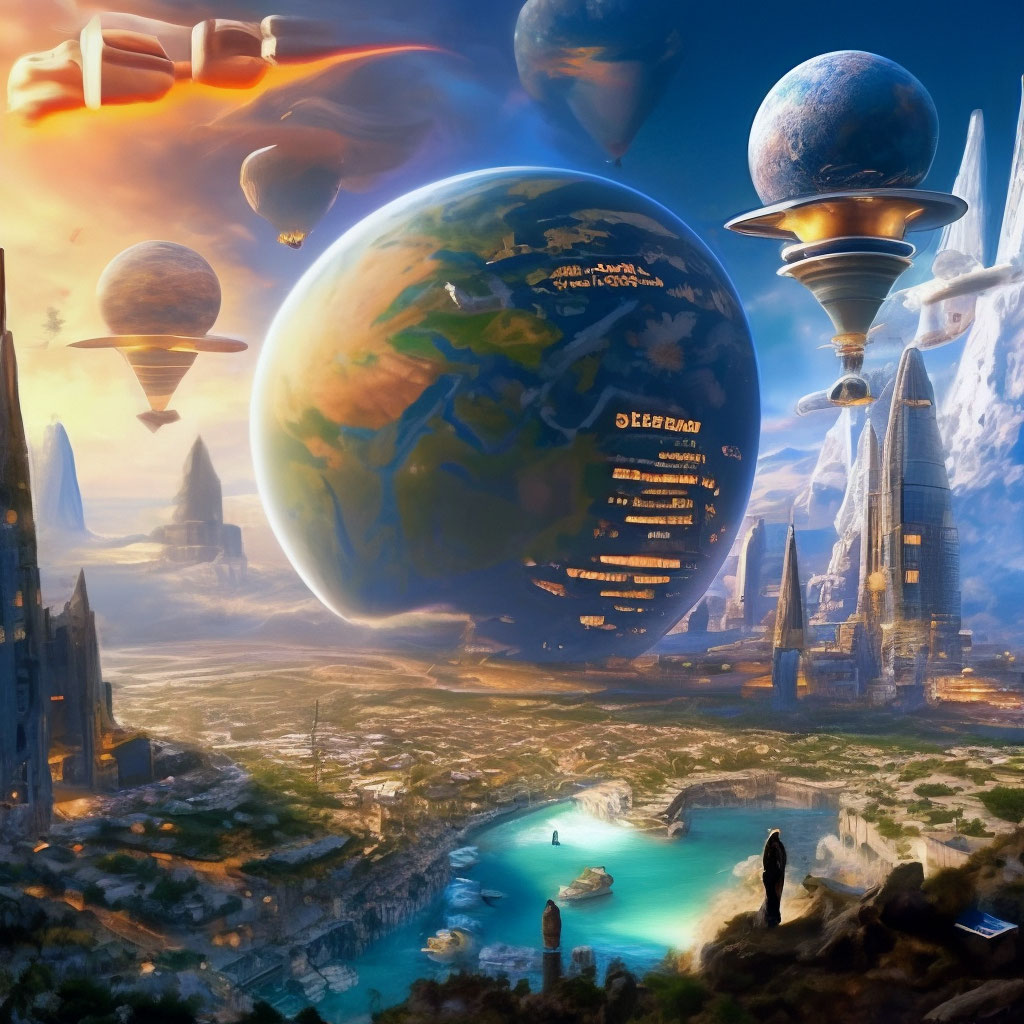 "The world in the year 30588" — image created in Shedevrum