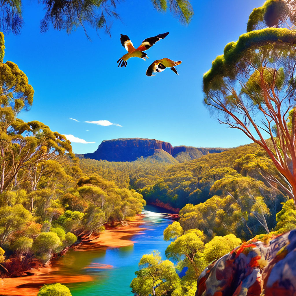 Пейзаж Австралии, красивый зелёный …» — создано в Шедевруме