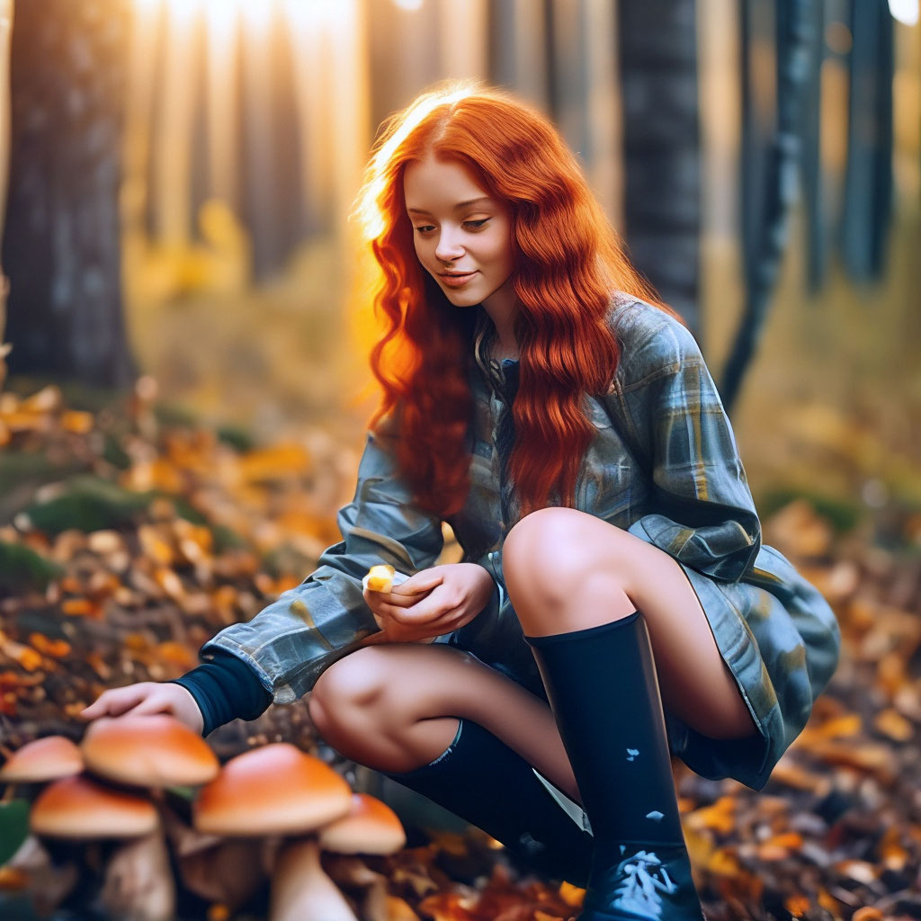 Видео голая девушка в лесу собирает грибы, смотреть видео онлайн