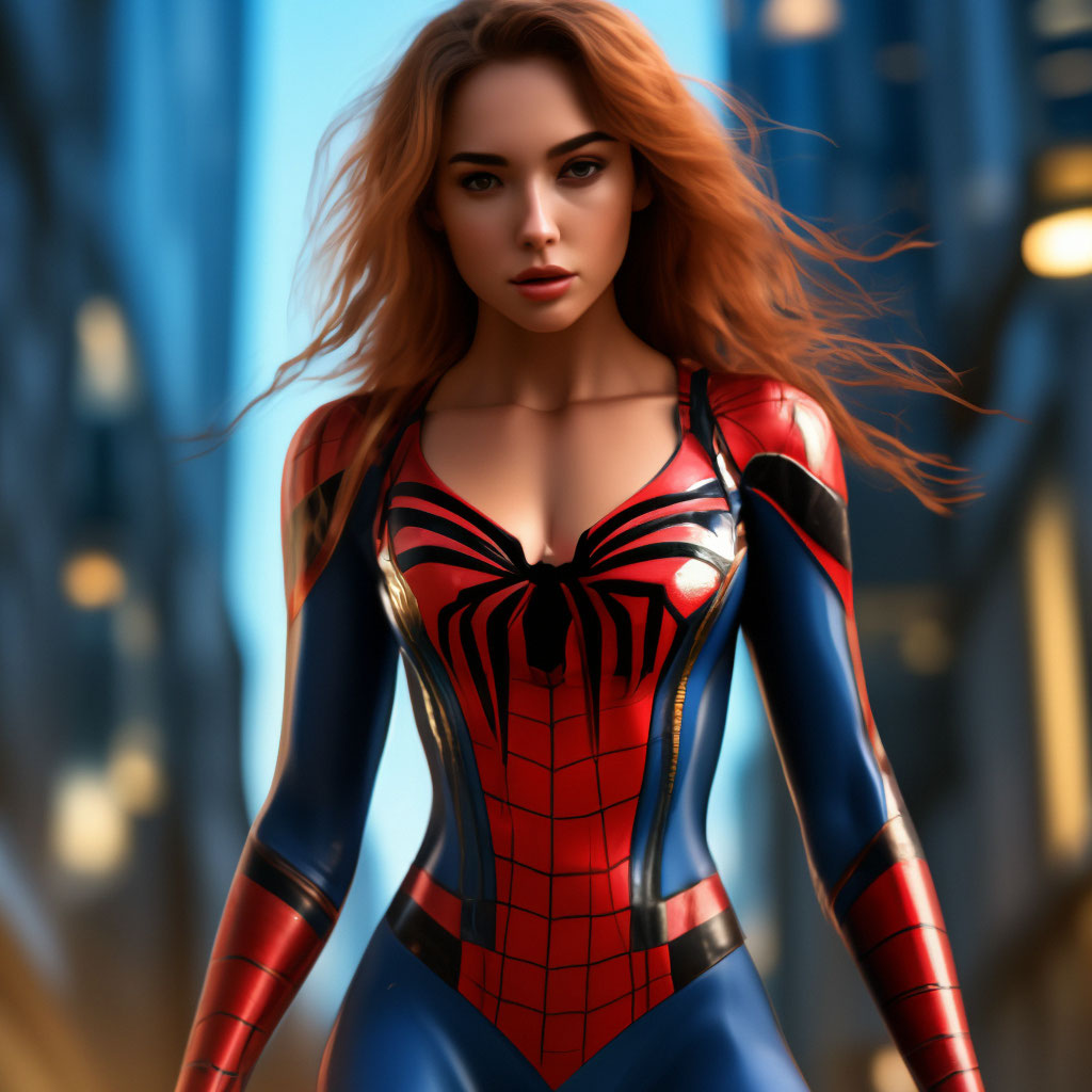Человек-паук, красивая девушка, …» — создано в Шедевруме