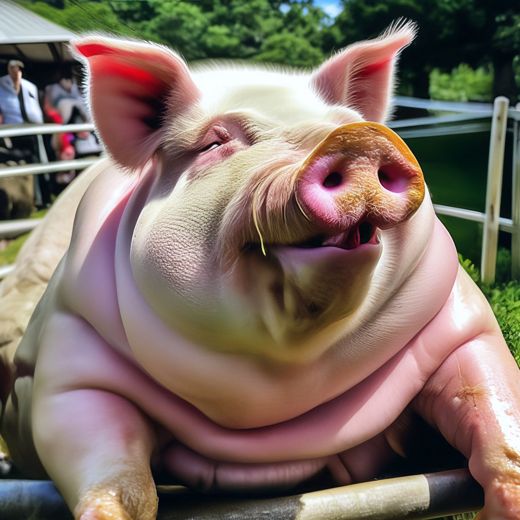 "A fat pig with a huge chest and a gap." - image created in Shedevrum
