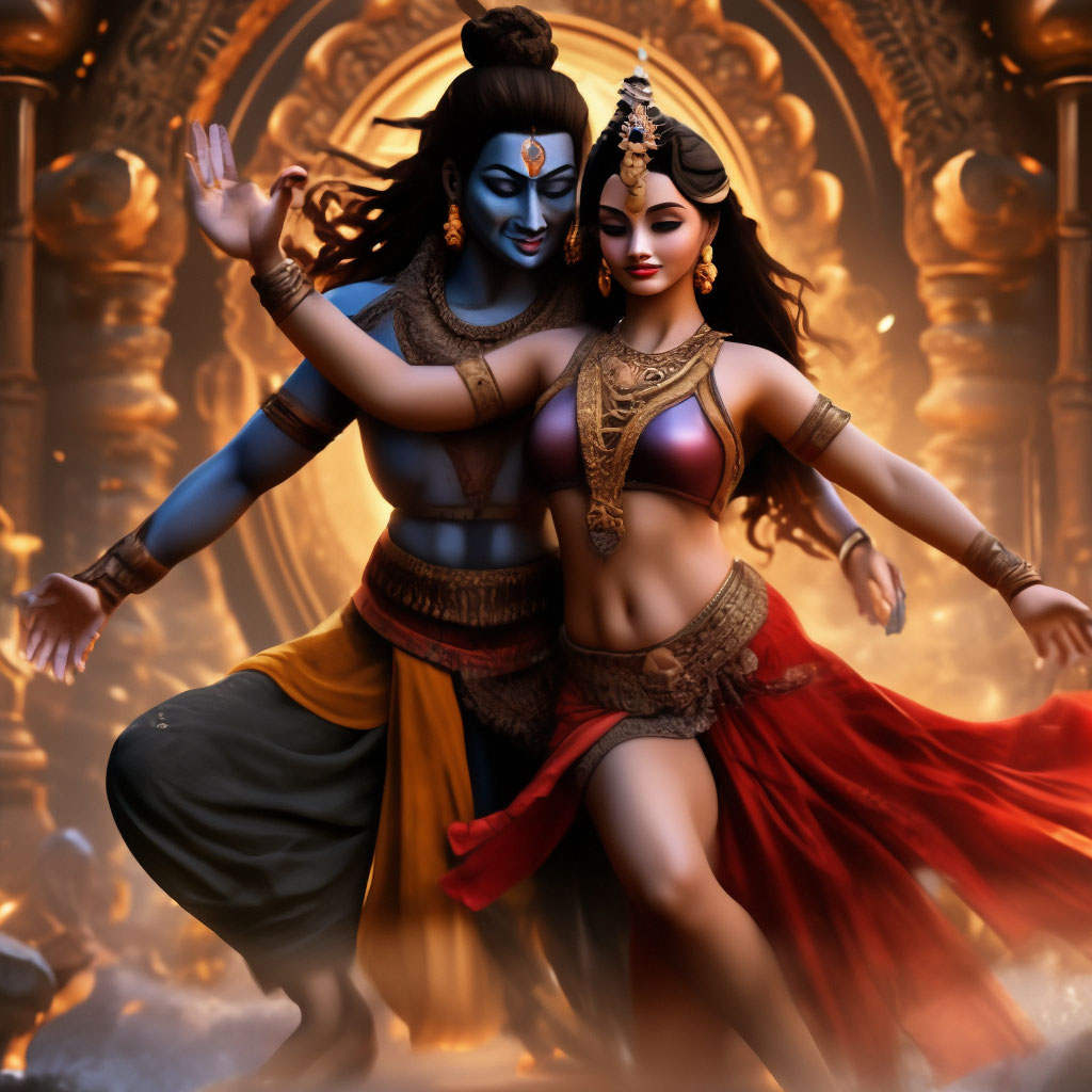 «Shiva and Shakti» — картинка создана в Шедевруме