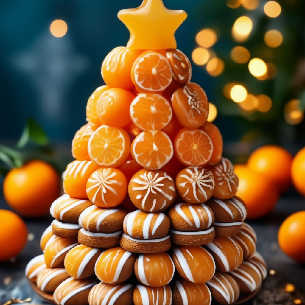 Новогодняя елка с шоколадными конфетами и шоколадом Мерси