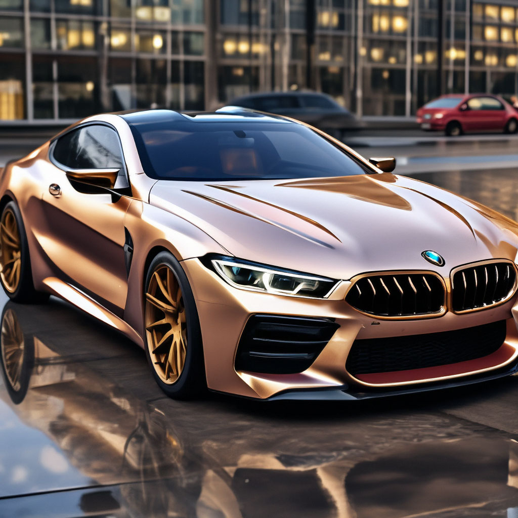 BMW M8 painted in pearl color