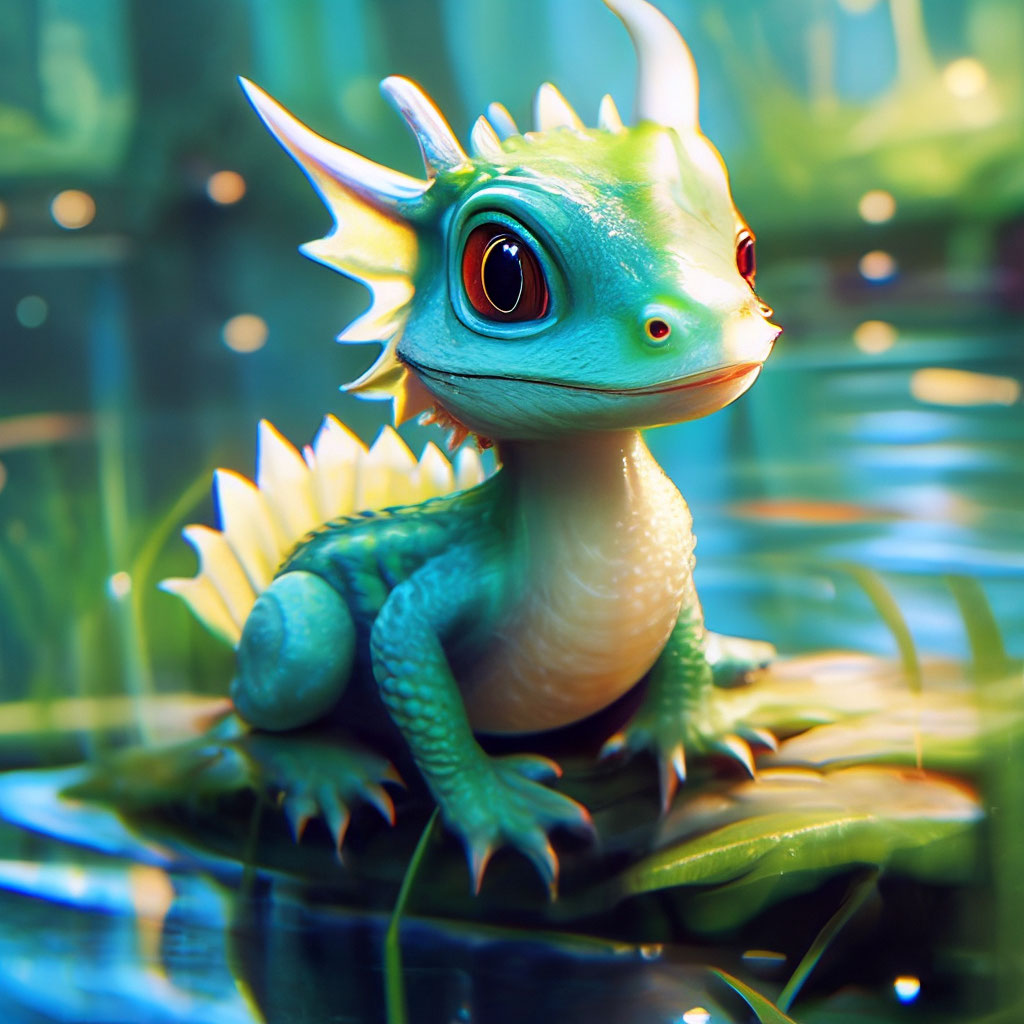 Милый водяной дракончик» — создано в Шедевруме