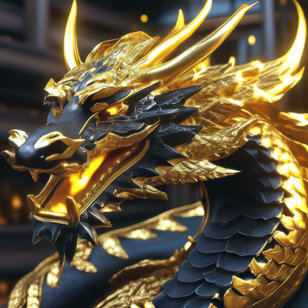 золотой китайский дракон