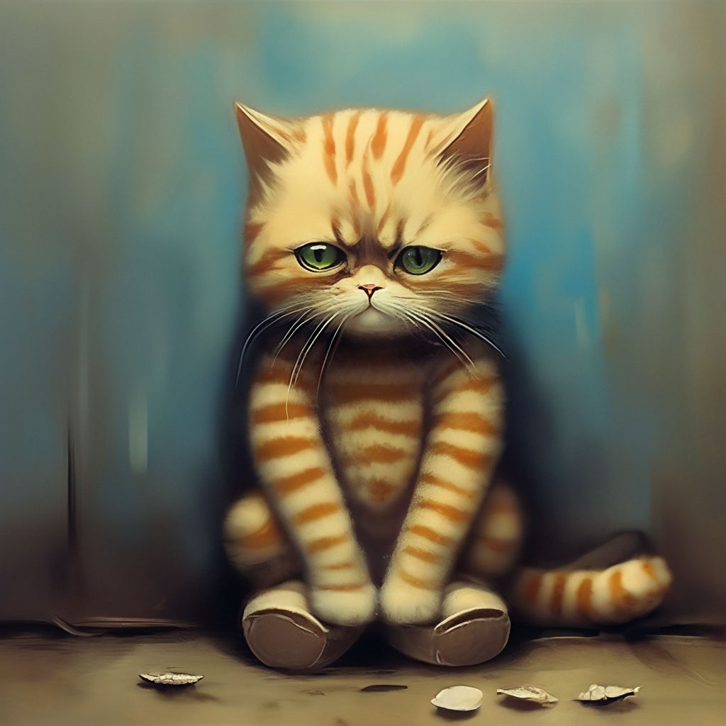 Самый грустный кот» — создано в Шедевруме