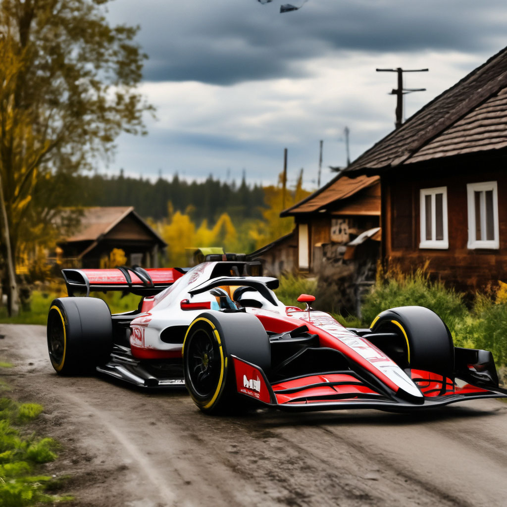 White Haas Car with Ferrari Formula…» — создано в Шедевруме