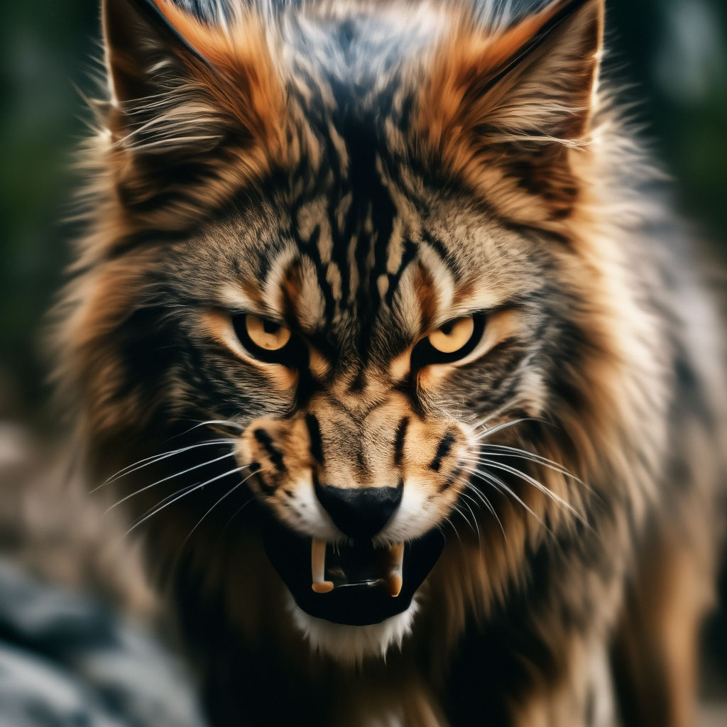 Hybrid of a cat and a wolf , catwolf … — image created in Shedevrum