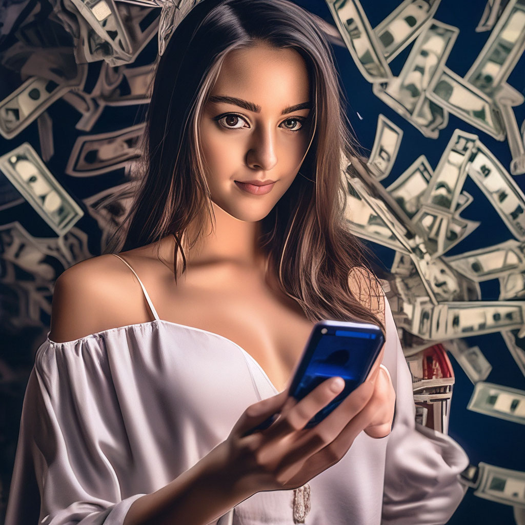 Money game, девушка, чёткое…» — картинка создана в Шедевруме