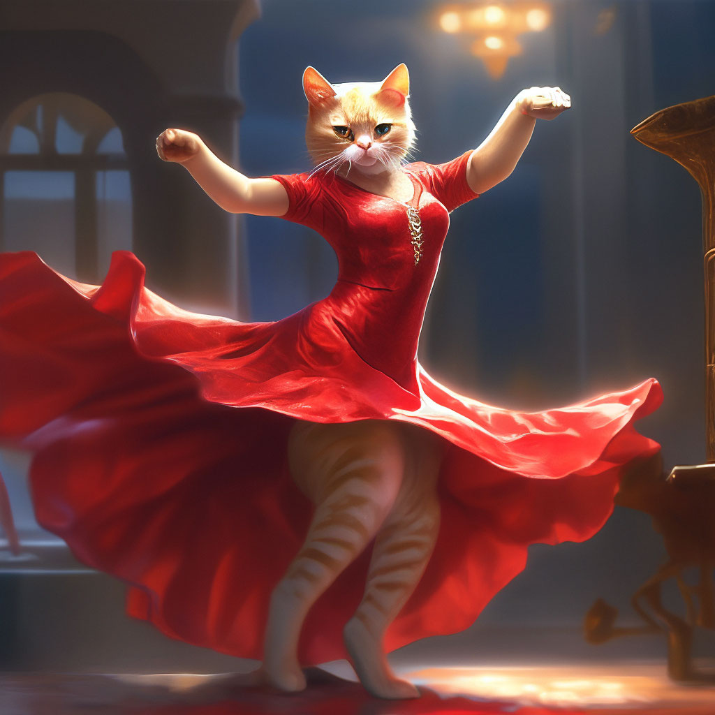 Outlets Red Cat Dancing