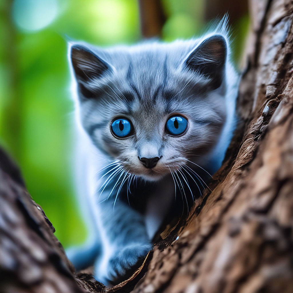 синий котенок