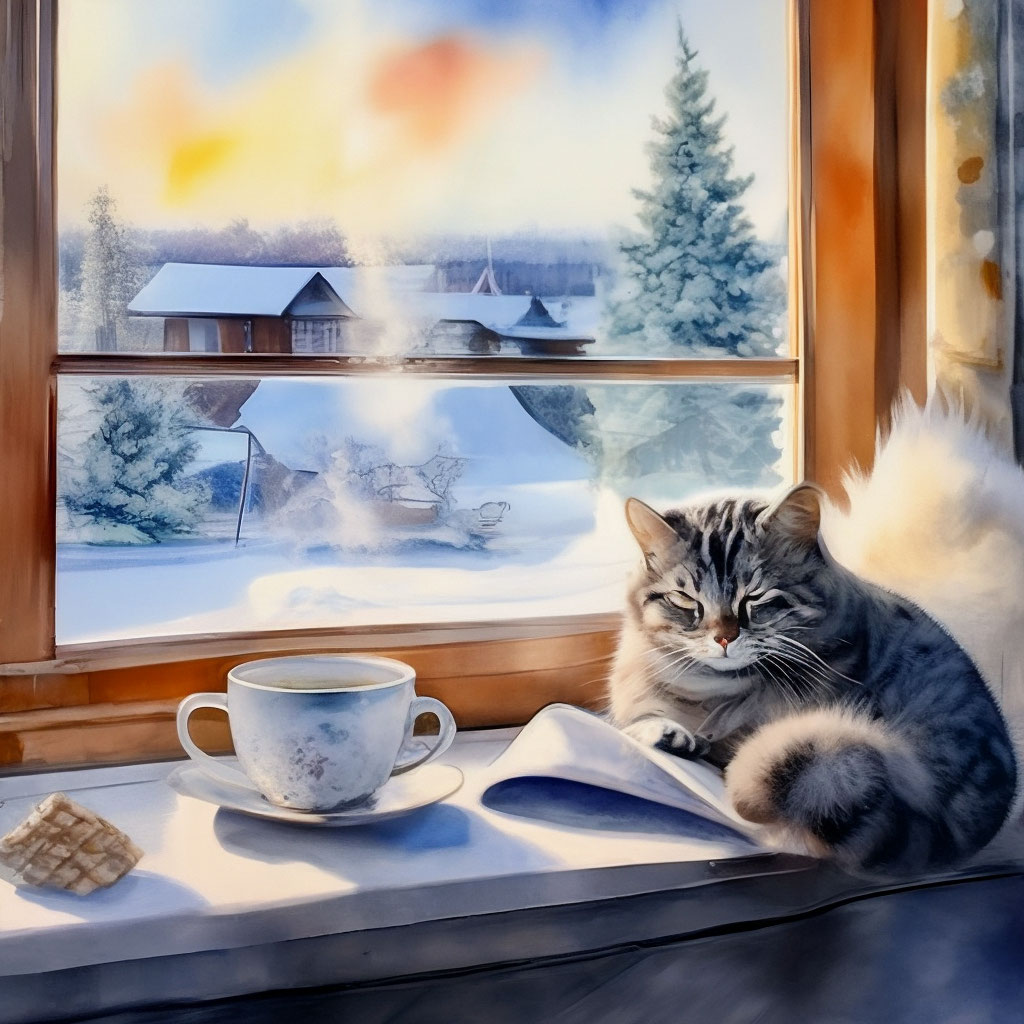 Зимний пейзаж из окна