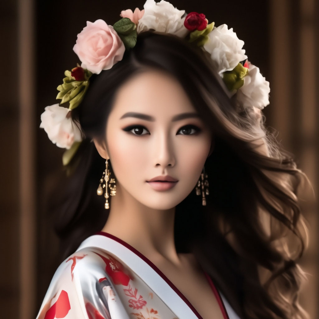 Красивая девушка из Японии, мисс …» — создано в Шедевруме