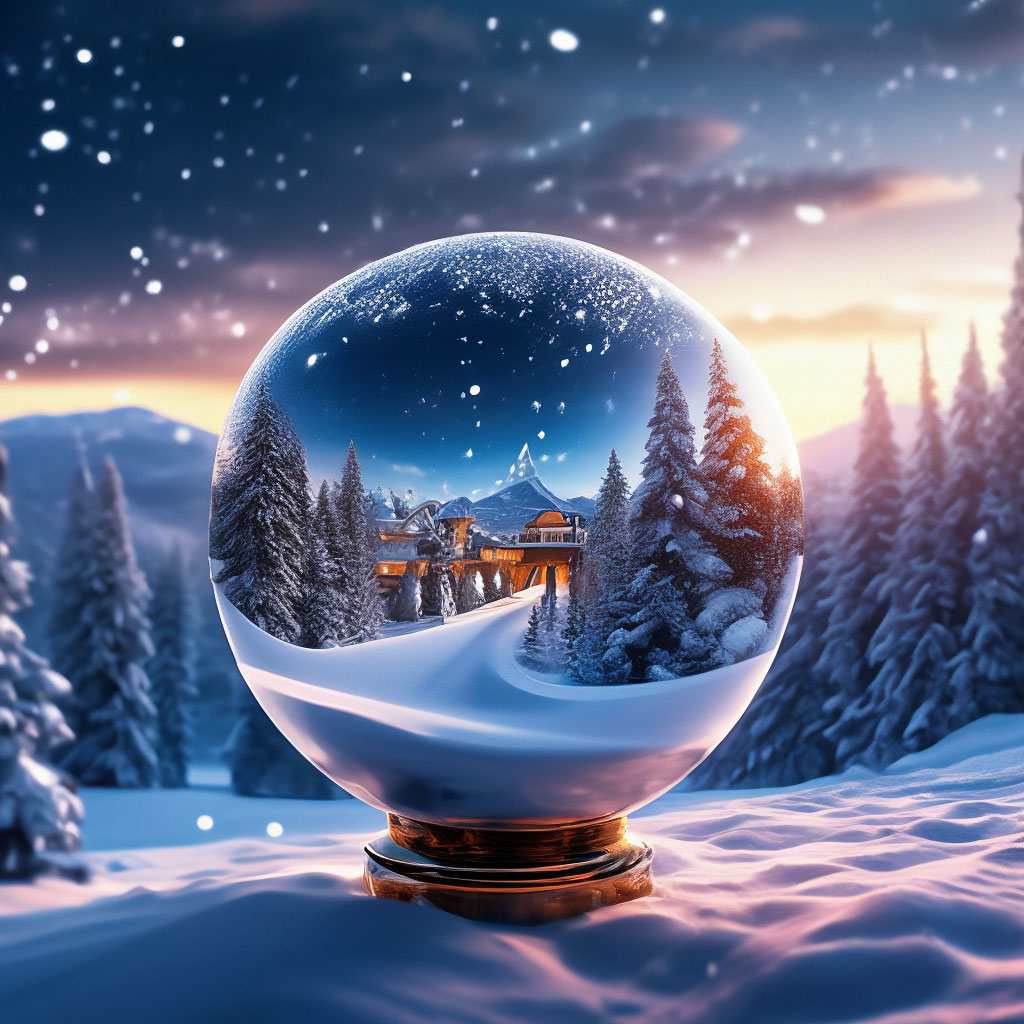 Снежный волшебный шар внутри зимний …» — создано в Шедевруме