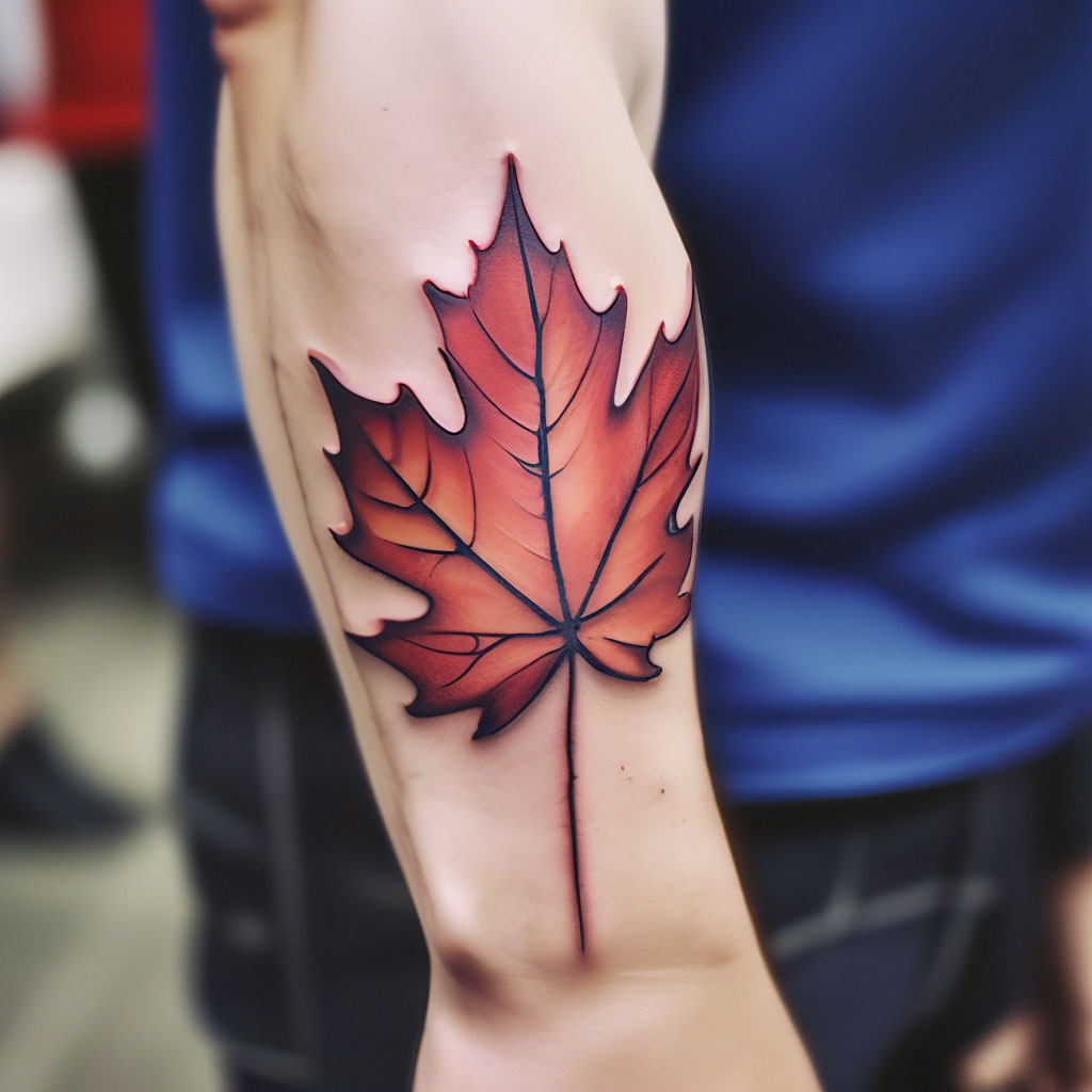 Кленовый лист, тату. Мaple leaf. tattoo