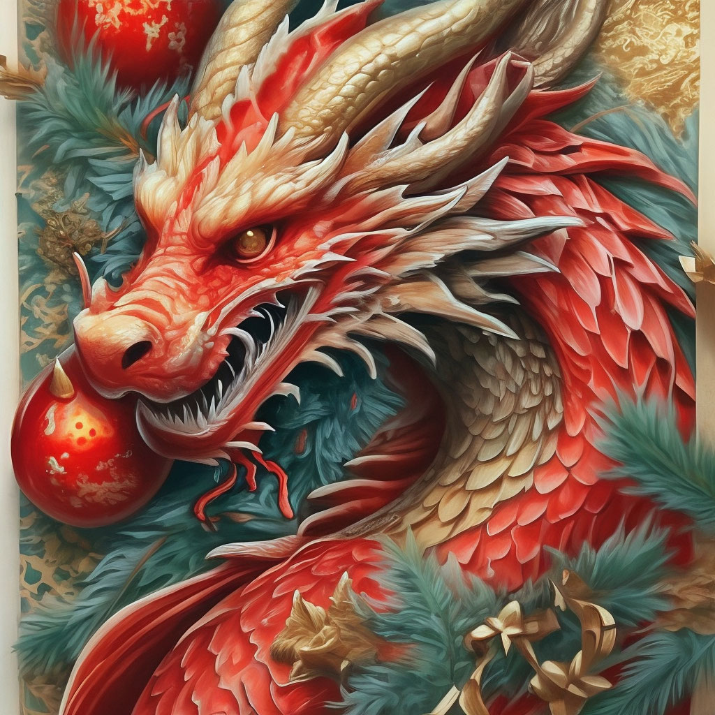 Авторская открытка с ловцом снов и драконом