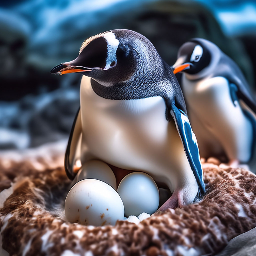 Пингвины воруют чужие яйца