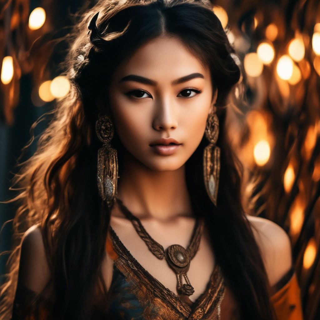 Красивая молодая азиатка античных …» — создано в Шедевруме