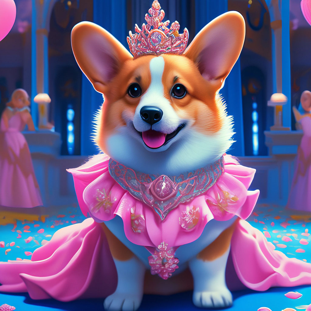 Pink dress popular with corgis