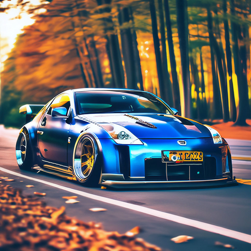 Nissan 350z бело синий