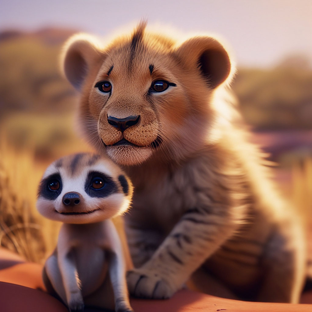 «Акуна Матата! 👑 Лев 🦁 Сурикат и …» — создано в Шедевруме