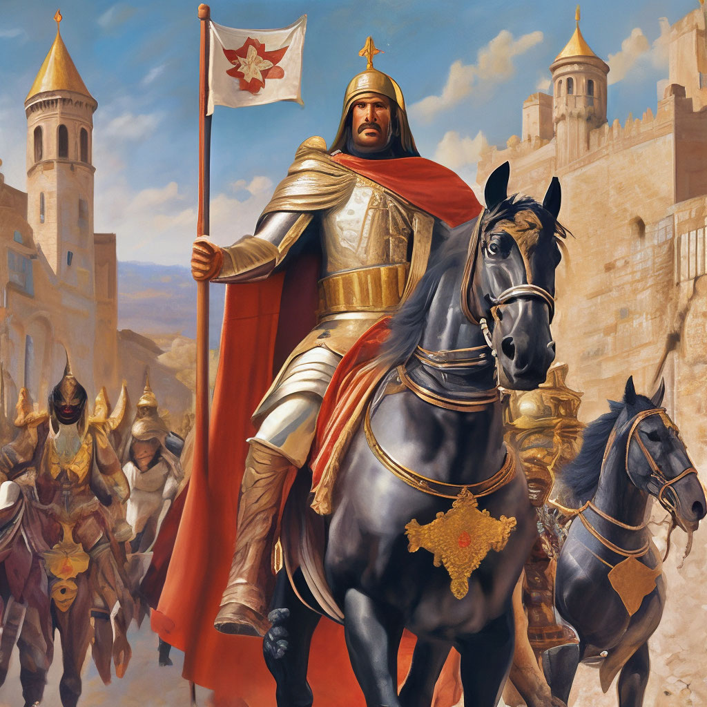 "The King of Jerusalem with crusaders …" — image created in Shedevrum
