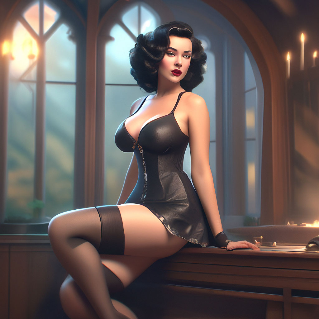 Pin-up girl pin-up girl 2:3,…» — создано в Шедевруме