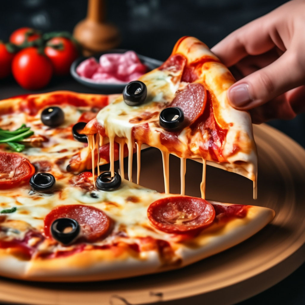 Пицца с балыком и оливками на лаваше
