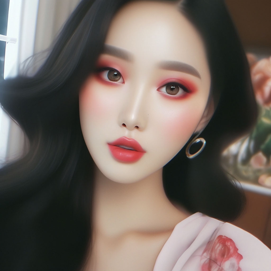 Корейский макияж ютуб "Korean makeup, beautiful, realistic" - image created in Shedevrum