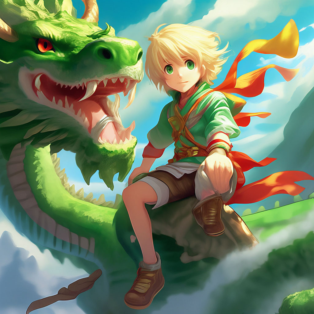 Chinese Dragon Boy Cartoon