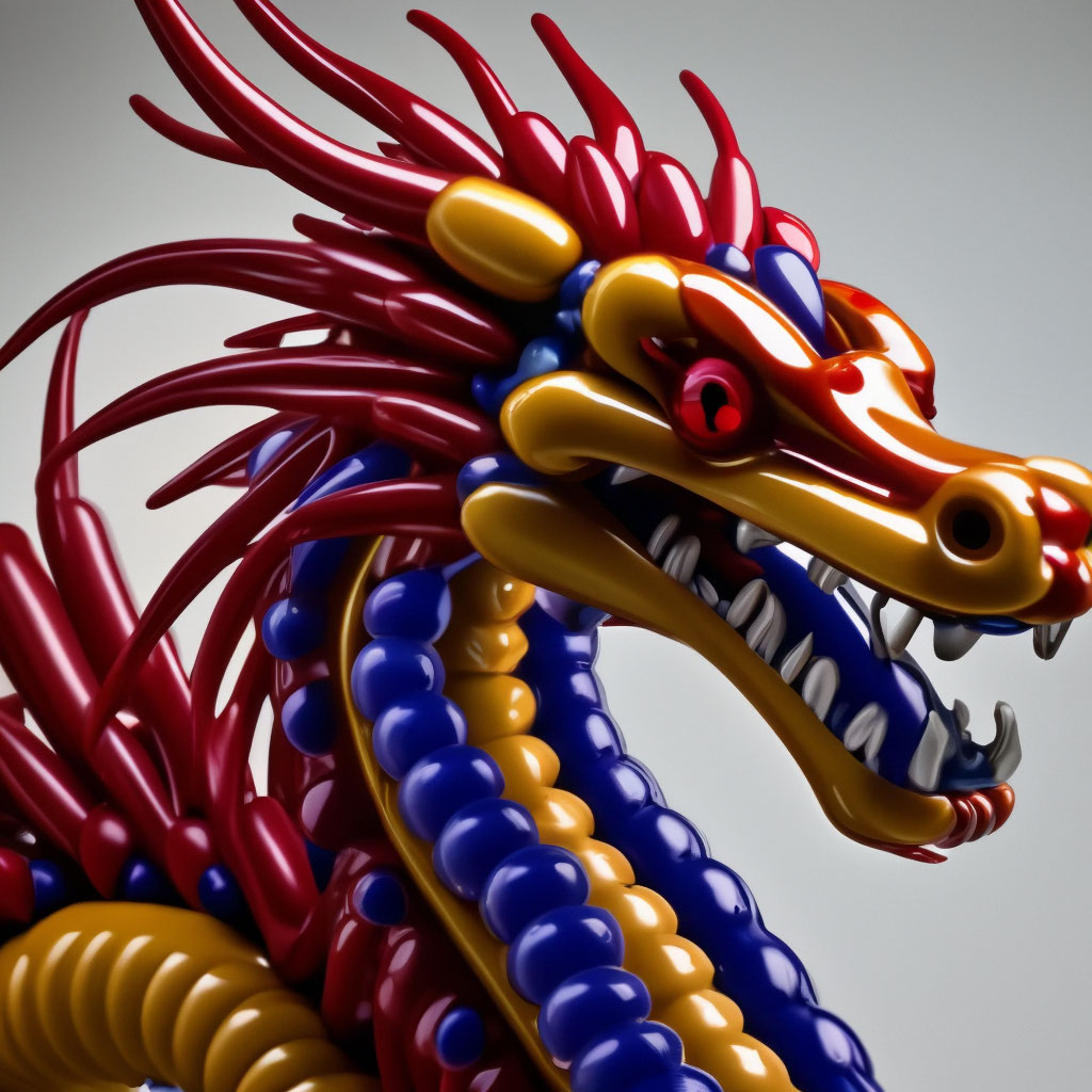Гигантский дракон, сделанный из роботизированных рук для Фестиваля драконов 2024 года