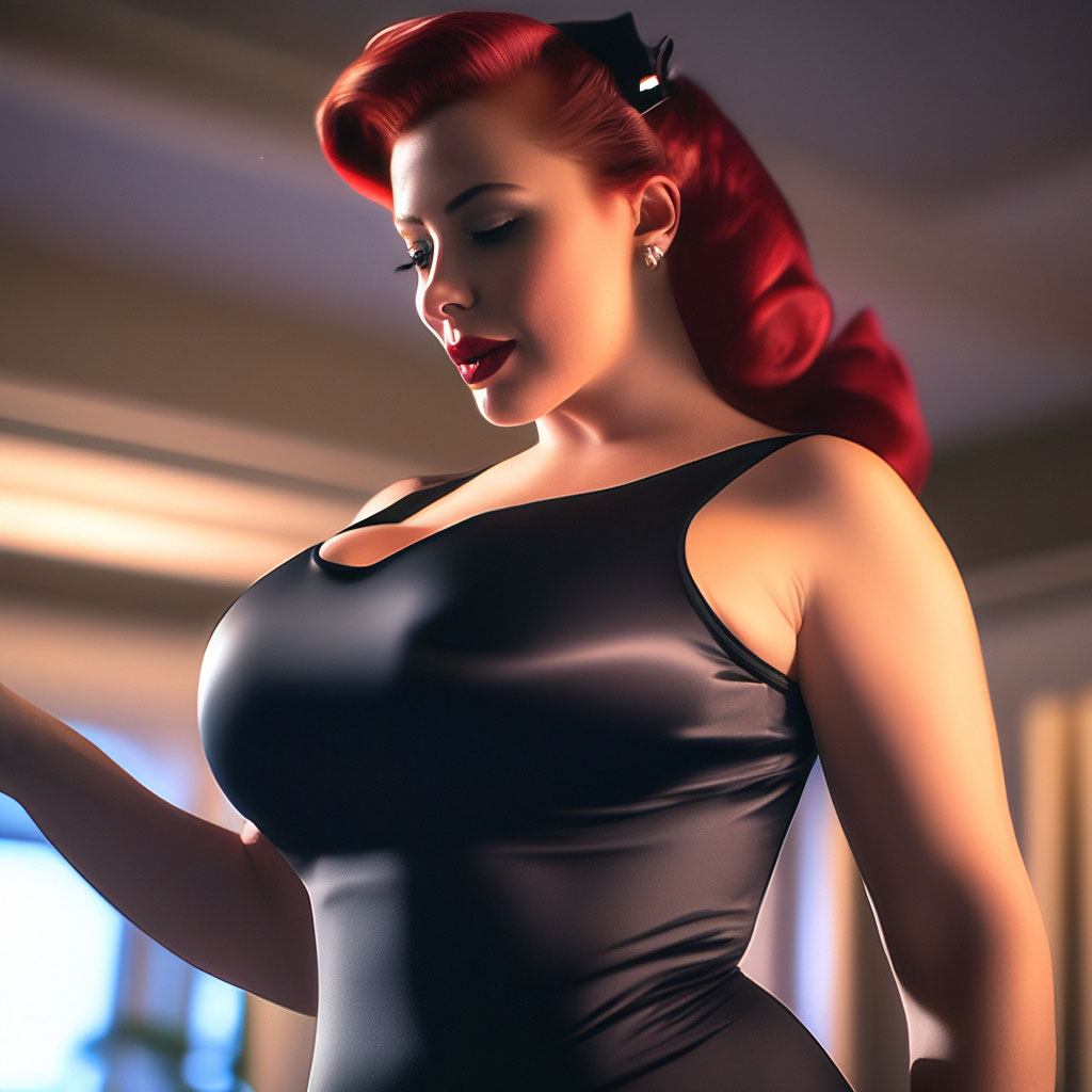 Nuds, big busty, pin-up, …» — картинка создана в Шедевруме