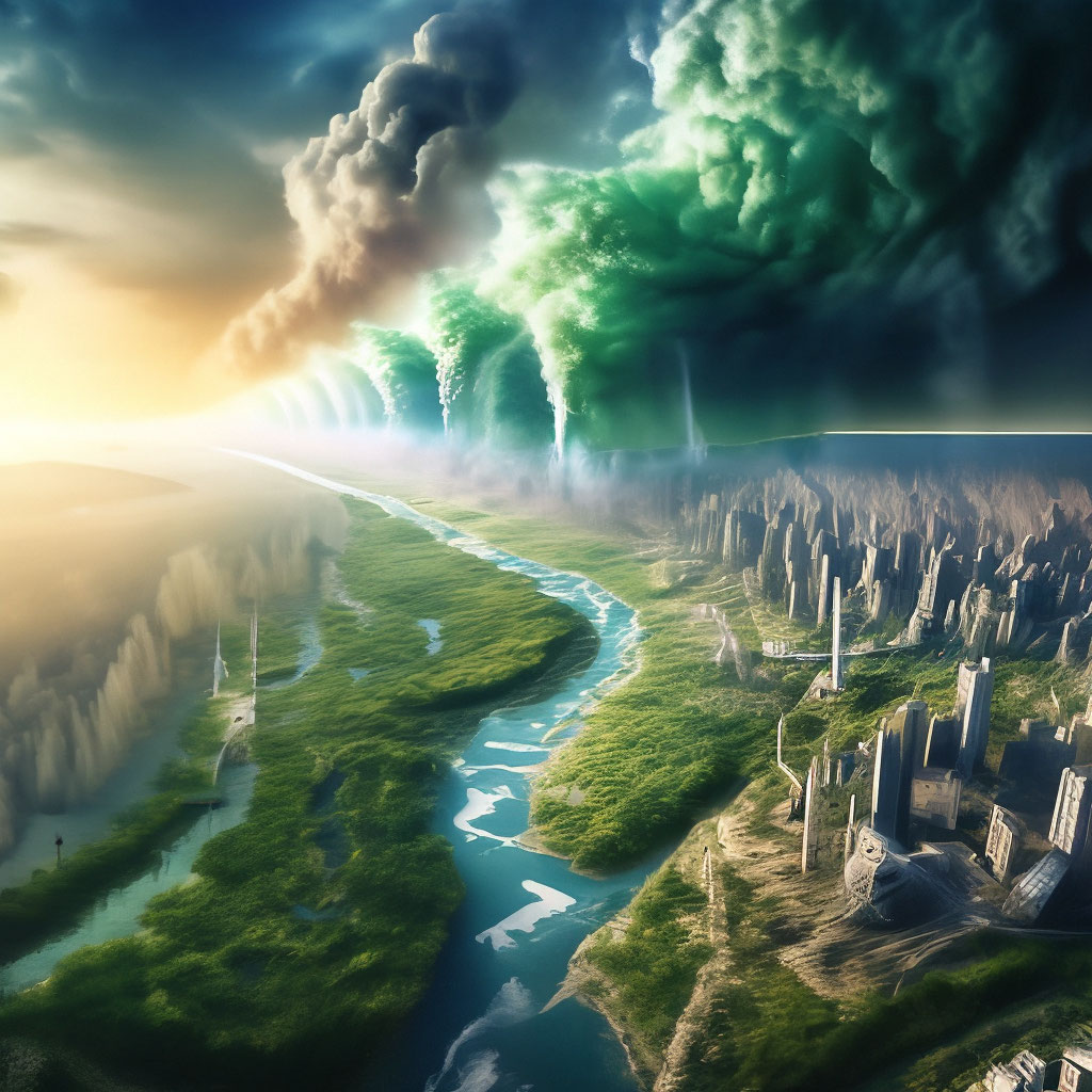 "How the earth is changing." — image created in Shedevrum